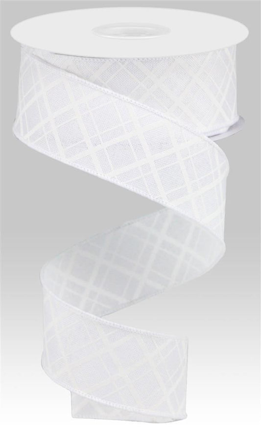1.5" White Check Ribbon - Designer DIY