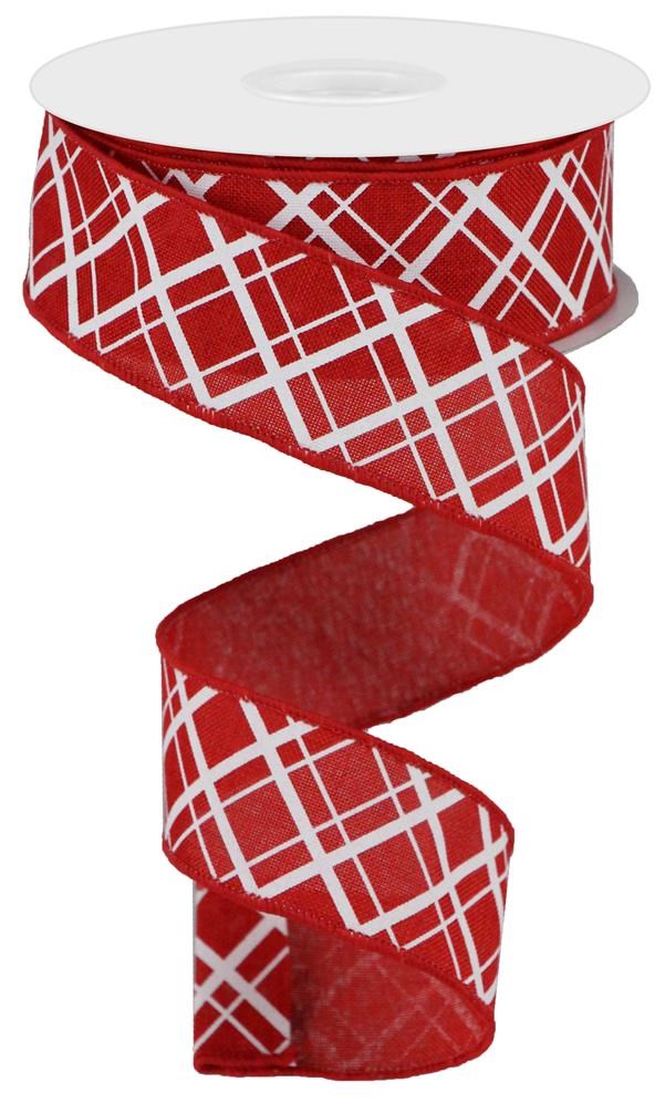 1.5" Red & White Check Ribbon - Designer DIY