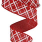 1.5" Red & White Check Ribbon - Designer DIY