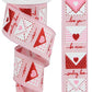 2.5" Valentine Love Letter Ribbon | Light Pink - Designer DIY