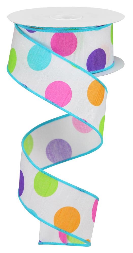 1.5" Multicolored Polka Dot Ribbon - Designer DIY