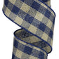 2.5" Blue & Natural Check Ribbon - Designer DIY