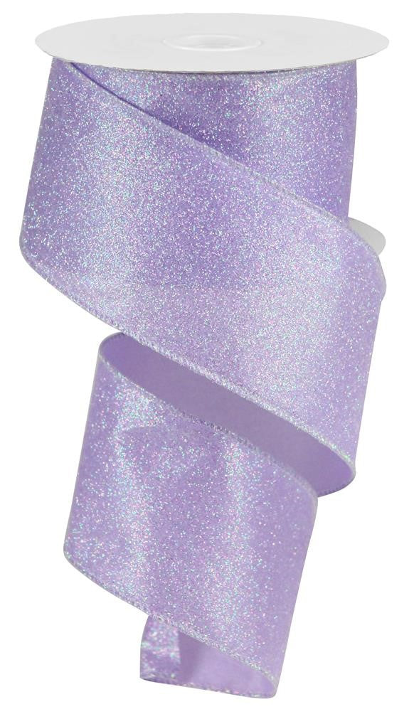 2.5" Lavender Iridescent Glitter Ribbon - Designer DIY