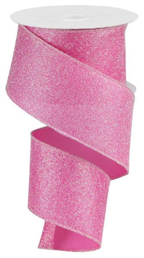 2.5" Pink Iridescent Glitter Ribbon - Designer DIY