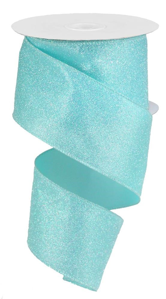 2.5" Blue Iridescent Glitter Ribbon - Designer DIY