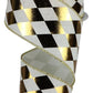 2.5" Ivory & Gold Metallic Harlequin Ribbon - Designer DIY