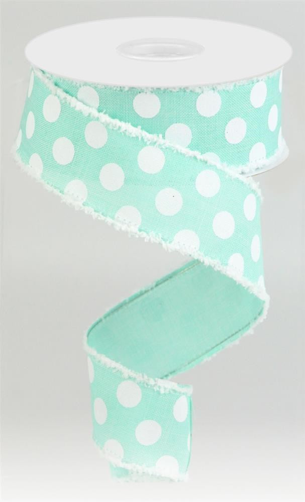 1.5" Mint Polka Dot Ribbon - Designer DIY