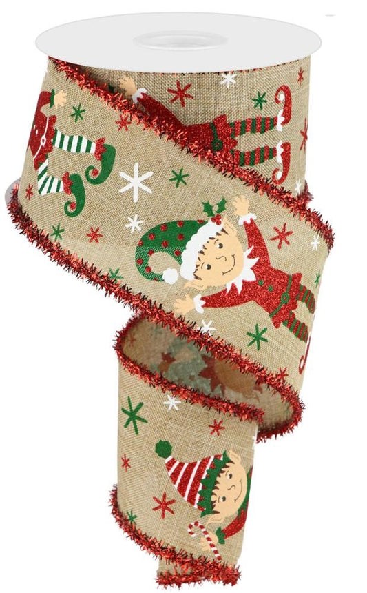 2.5" Christmas Elf Tinsel Ribbon - Designer DIY