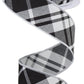 1.5" Black & White Plaid Ribbon - Designer DIY