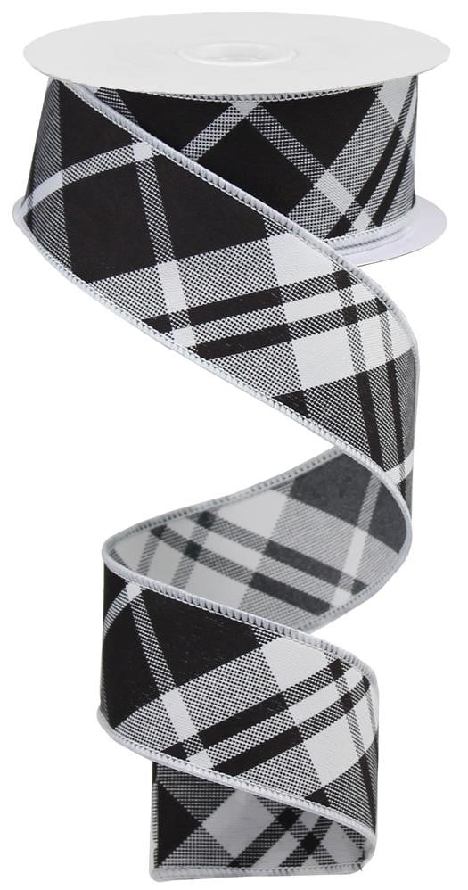 1.5" Black & White Plaid Ribbon - Designer DIY