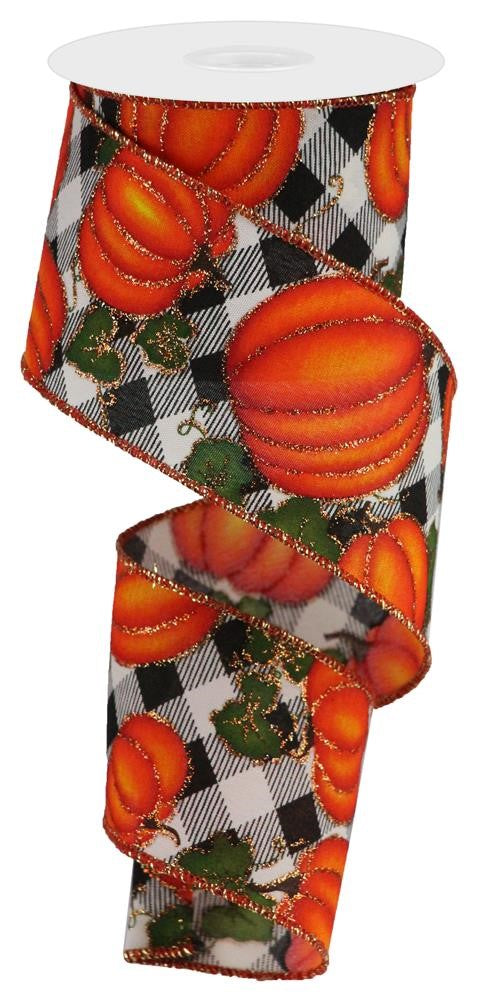 2.5" Fall Plaid Pumpkin Ribbon - Designer DIY