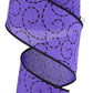 2.5" Purple with Black Swirls Ribbon - Designer DIY