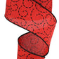 2.5" Red with Black Swirls Ribbon - Designer DIY