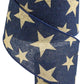 4" Navy & Burlap Star Ribbon - Designer DIY