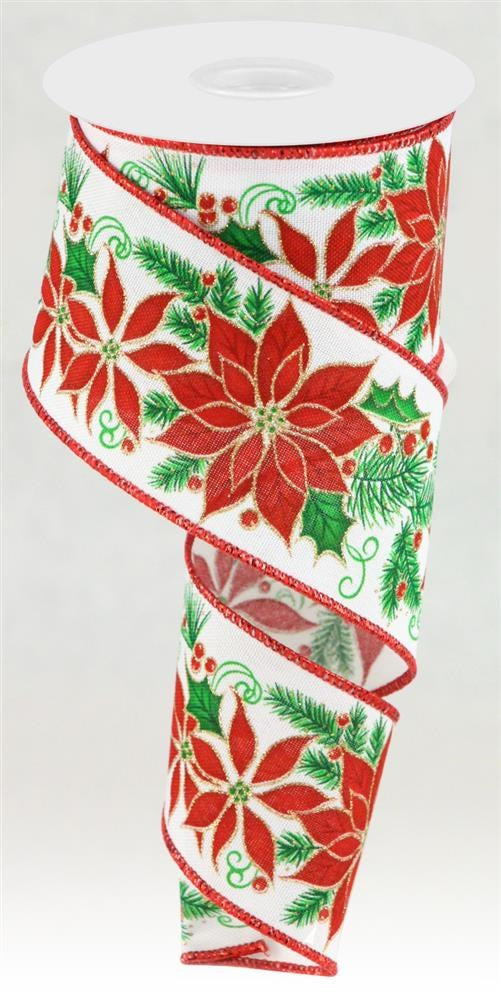 2.5" Poinsettia Ribbon - Designer DIY