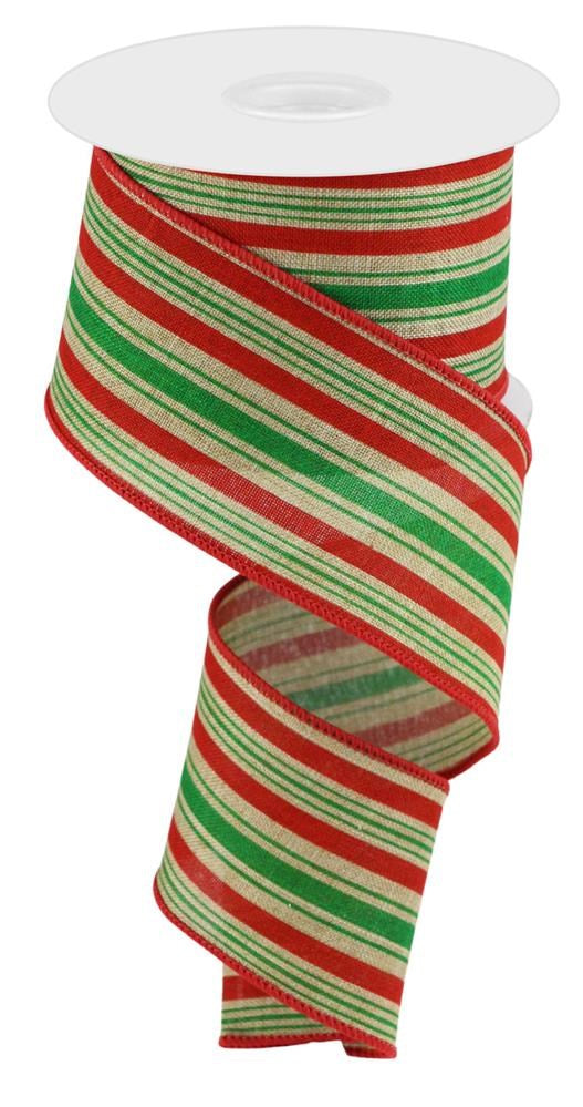 2.5" Christmas Stripe Ribbon - Designer DIY