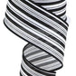 2.5" Black & White Stripe Ribbon - Designer DIY