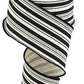 2.5" Cotton Stripe Ribbon | Cream & black - Designer DIY