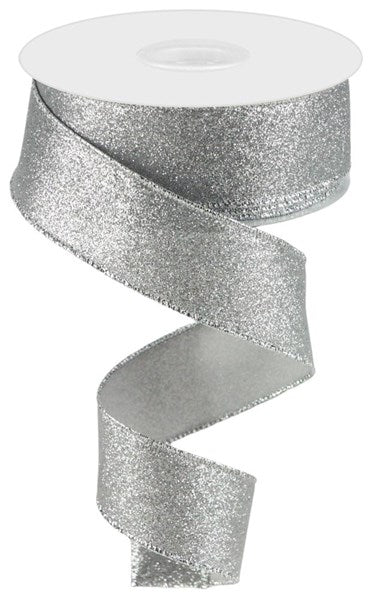 1.5" Silver Glitter Ribbon - Designer DIY