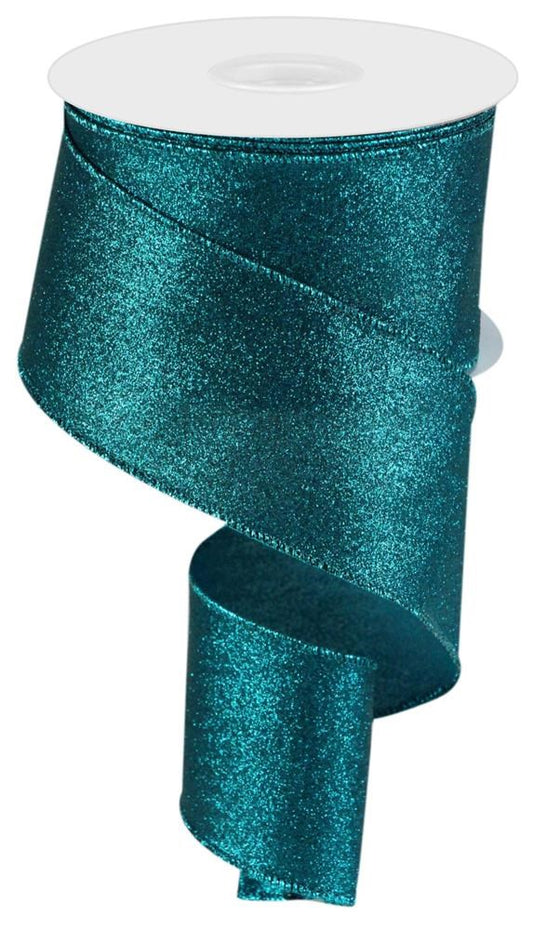 2.5" Teal Glitter Ribbon - Designer DIY