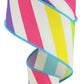2.5" Rainbow Stripe Ribbon | Ivory - Designer DIY