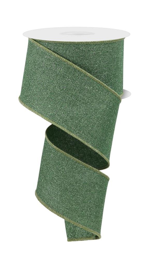 2.5" Sage Green Glitter Ribbon - Designer DIY