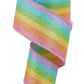 2.5" Pastel Rainbow Glitter Stripe Ribbon - Designer DIY