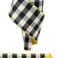 4" Black & White Check Ribbon | Yellow - Designer DIY