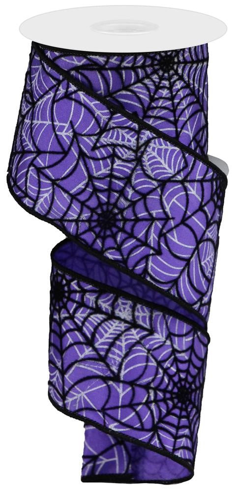 2.5" Purple with Black Velvet Web Ribbon - Designer DIY