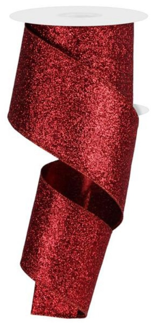 2.5" Red Glitter Ribbon - Designer DIY