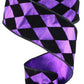 2.5" Purple with Black Velvet Harlequin DESIGNER Ribbon - Designer DIY