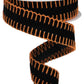 1.5" Black Velvet with Orange Stitch Edge Ribbon - Designer DIY