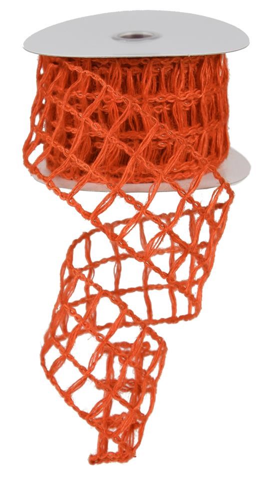 2.5" Orange Open Weave Ribbon - Designer DIY