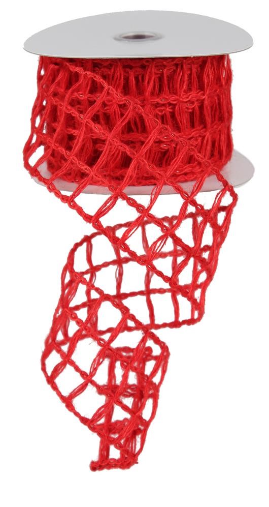 2.5" Red Open Weave Ribbon - Designer DIY