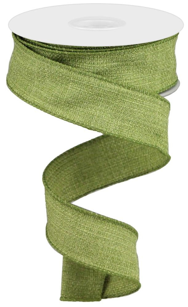 1.5" Green Faux Burlap Ribbon - Designer DIY