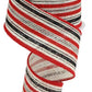 2.5" Stripe Ribbon | Ivory, Red, Black - Designer DIY
