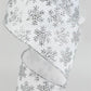 2.5" White with Silver Snowflake Ribbon - Designer DIY