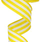 1.5" Yellow & White Stripe Ribbon - Designer DIY