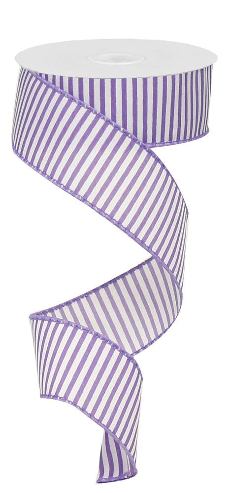 1.5" Light Purple & White Thin Stripe Ribbon - Designer DIY