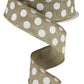 1.5" Natural with White Polka Dot Ribbon - Designer DIY