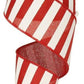 2.5" Red & White Stripe Ribbon - Designer DIY