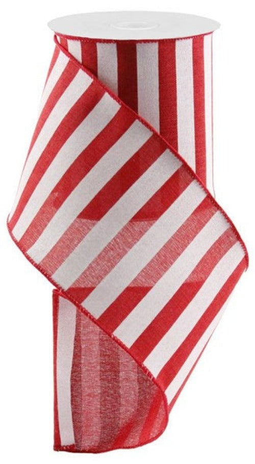 4" Red & White Stripe Ribbon - Designer DIY