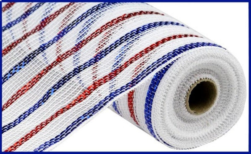 10.5" Patriotic Foil Stripe Mesh - Designer DIY