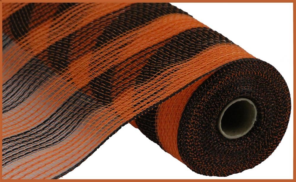 10.5" Black & Orange Stripe Mesh - Designer DIY