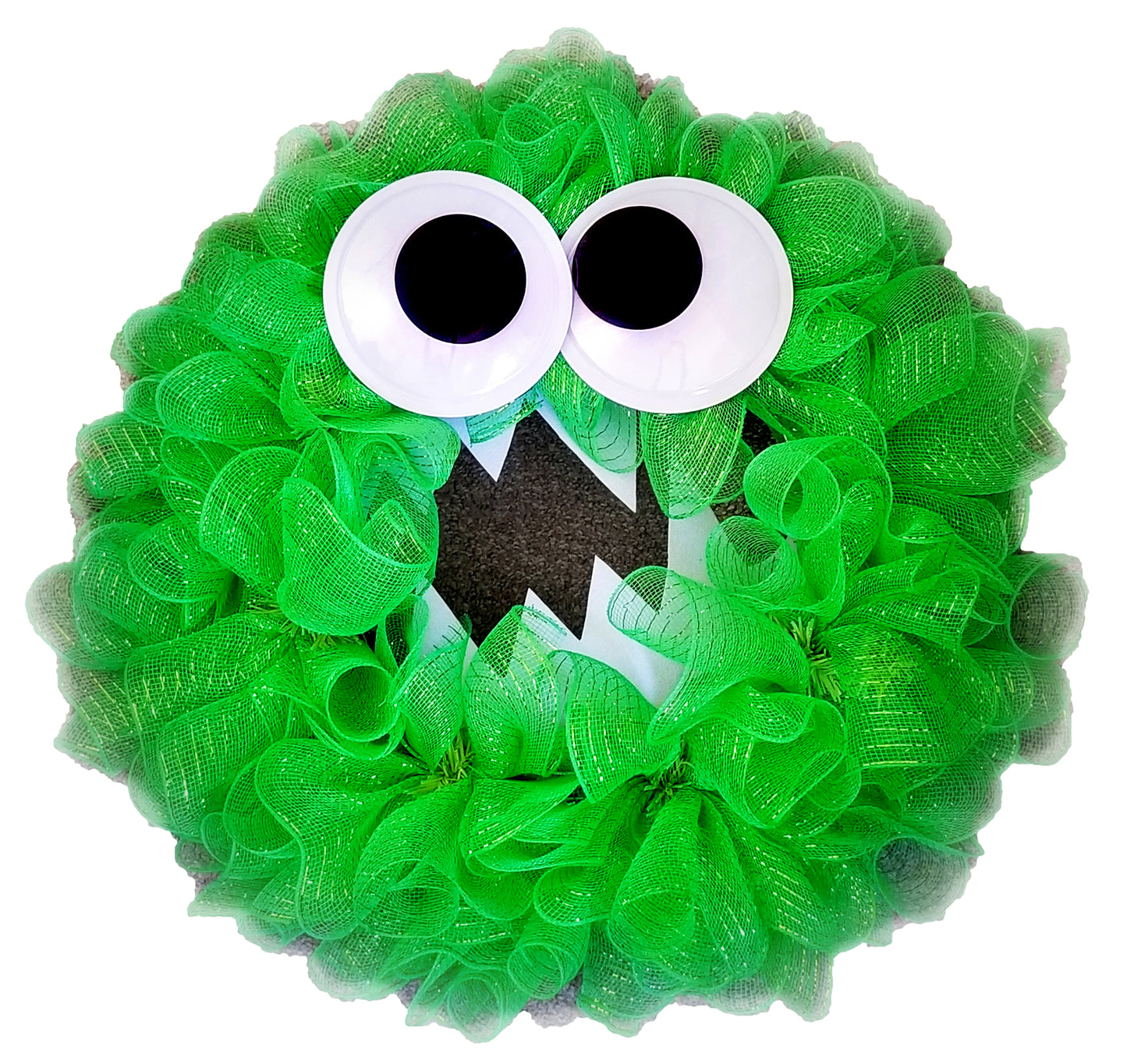 Halloween Monster Mesh Wreath | Green - Designer DIY
