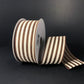 1.5" Brown & Ivory Stripe Ribbon - Designer DIY