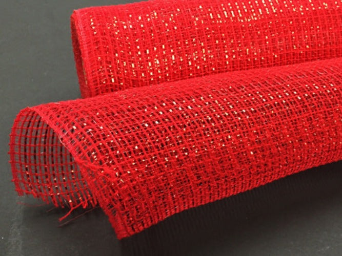 10" Red Metallic Fabric Mesh - Designer DIY