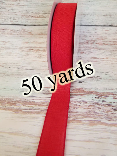 2.5" Red Solid Ribbon | 50 Yards Roll
