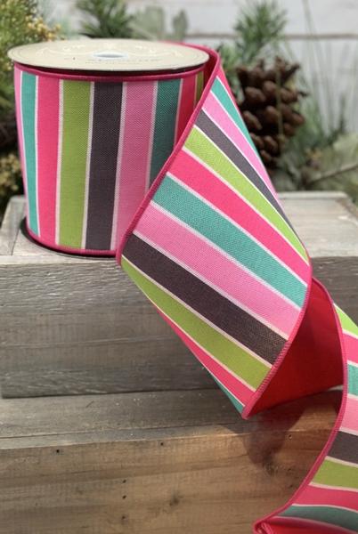 4" Multi-Colored Stripe DESIGNER Ribbon - Designer DIY