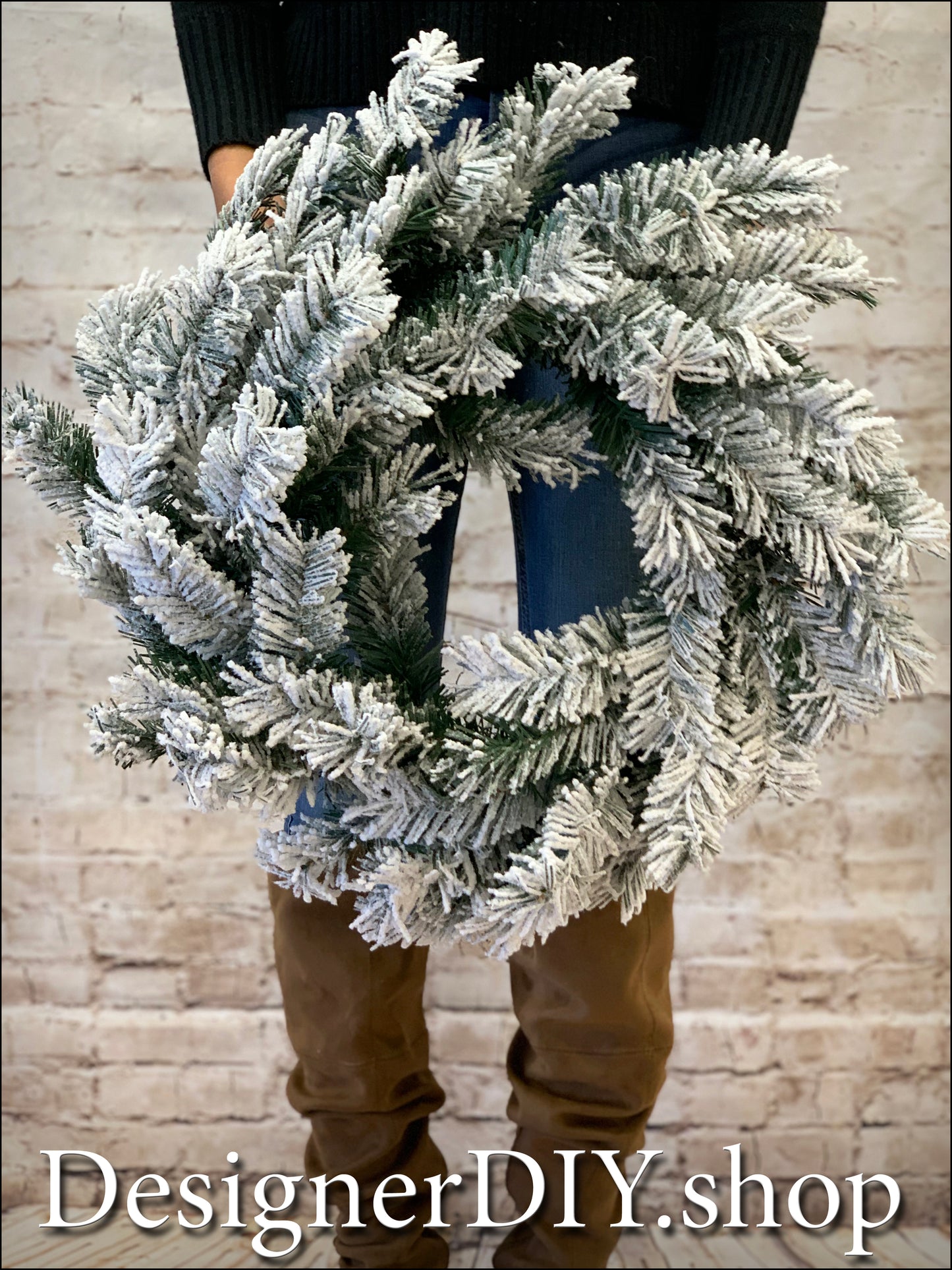 Flocked Pine Wreath - Designer DIY